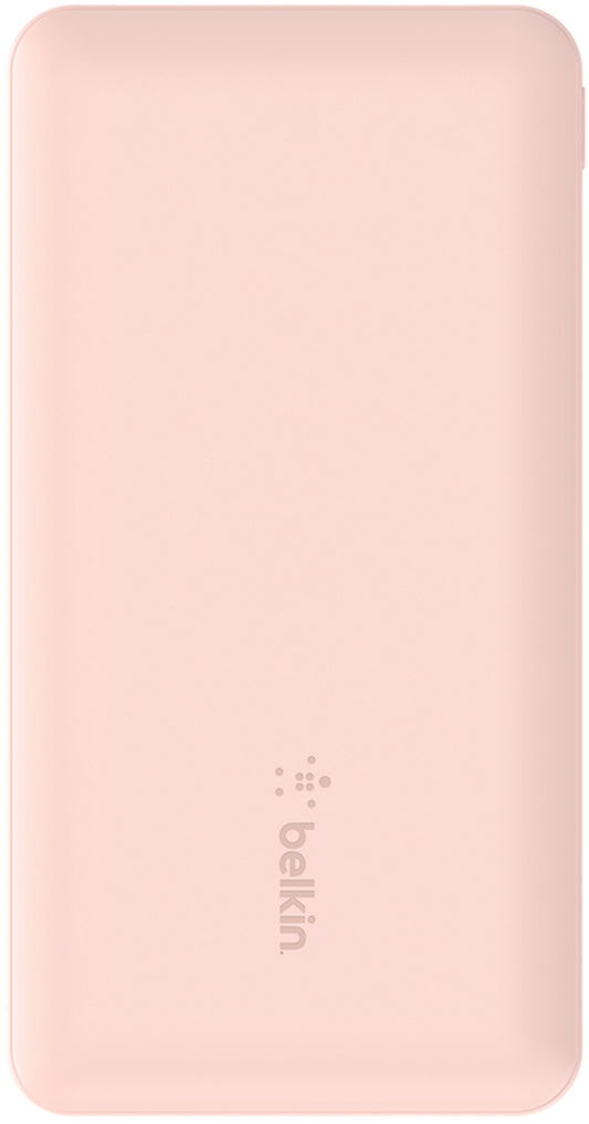 Belkin BoostCharge Extern Batteri, 10000mAh, 15W, 1 x USB-C - 2 x USB-A, Rosa BPB011btRG