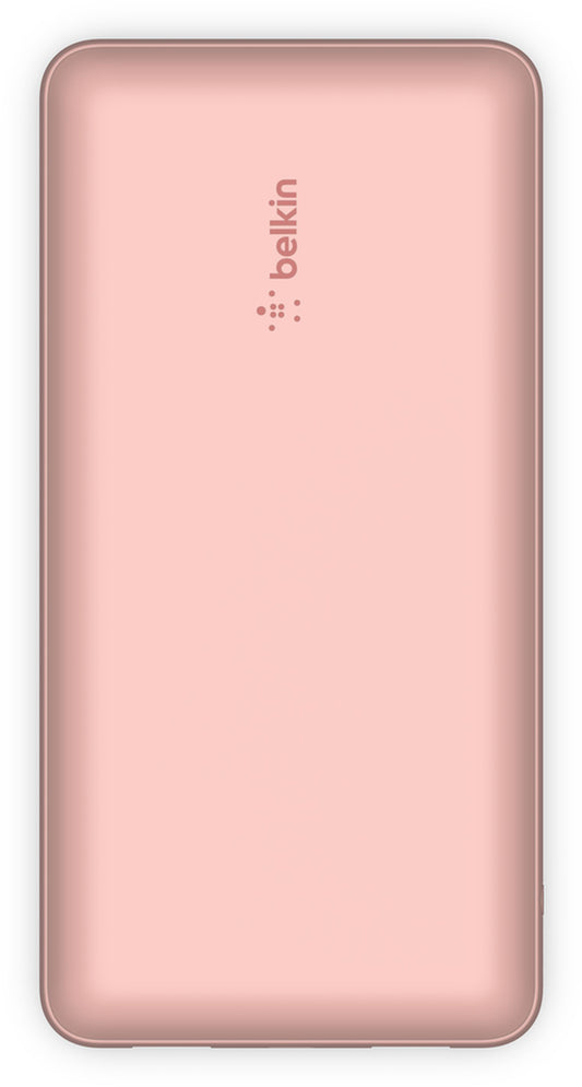 Belkin BoostCharge Extern Batteri, 20000mAh, 15W, 1 x USB-C - 2 x USB-A, Rosa Guld BPB012btRG