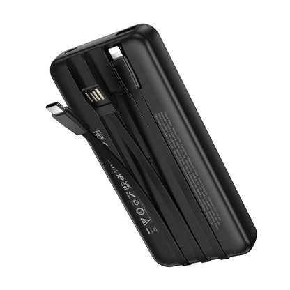 Extern batteri Borofone BJ79 Clever, 10000mAh, 10W, 1 x Lightning - 1 x USB-A - 1 x USB-C, Svart