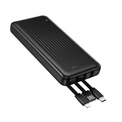 Extern batteri Borofone BJ79 Clever, 10000mAh, 10W, 1 x Lightning - 1 x USB-A - 1 x USB-C, Svart