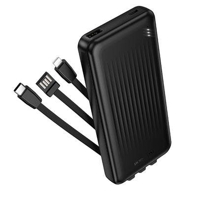 Extern batteri Borofone BJ79 Clever, 10000mAh, 10W, 1 x Lightning - 1 x USB-A - 1 x USB-C, Svart