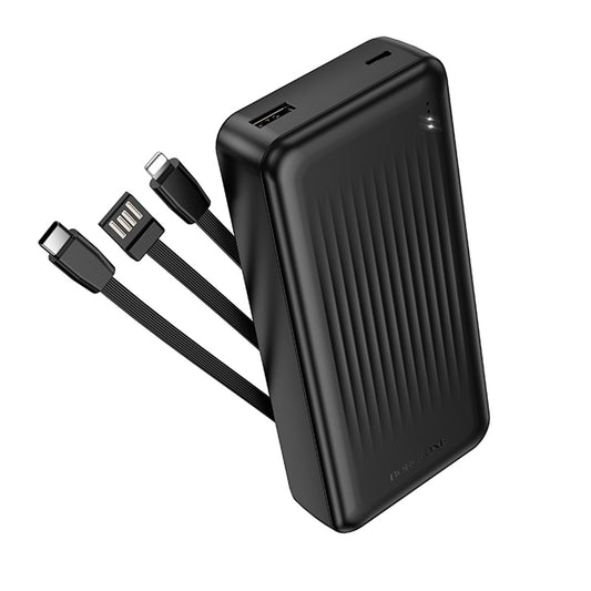 Extern batteri Borofone BJ79 Clever, 20000mAh, 10W, 1 x Lightning - 1 x USB-A - 1 x USB-C, Svart
