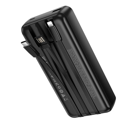 Extern batteri Borofone BJ79 Clever, 20000mAh, 10W, 1 x Lightning - 1 x USB-A - 1 x USB-C, Svart