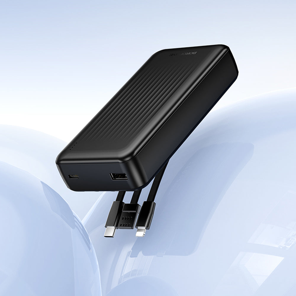 Extern batteri Borofone BJ79 Clever, 20000mAh, 10W, 1 x Lightning - 1 x USB-A - 1 x USB-C, Svart