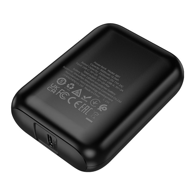 Borofone BJ81 Stability Extern Batteri, 5000mAh, 10W, 1 x USB-A, Svart