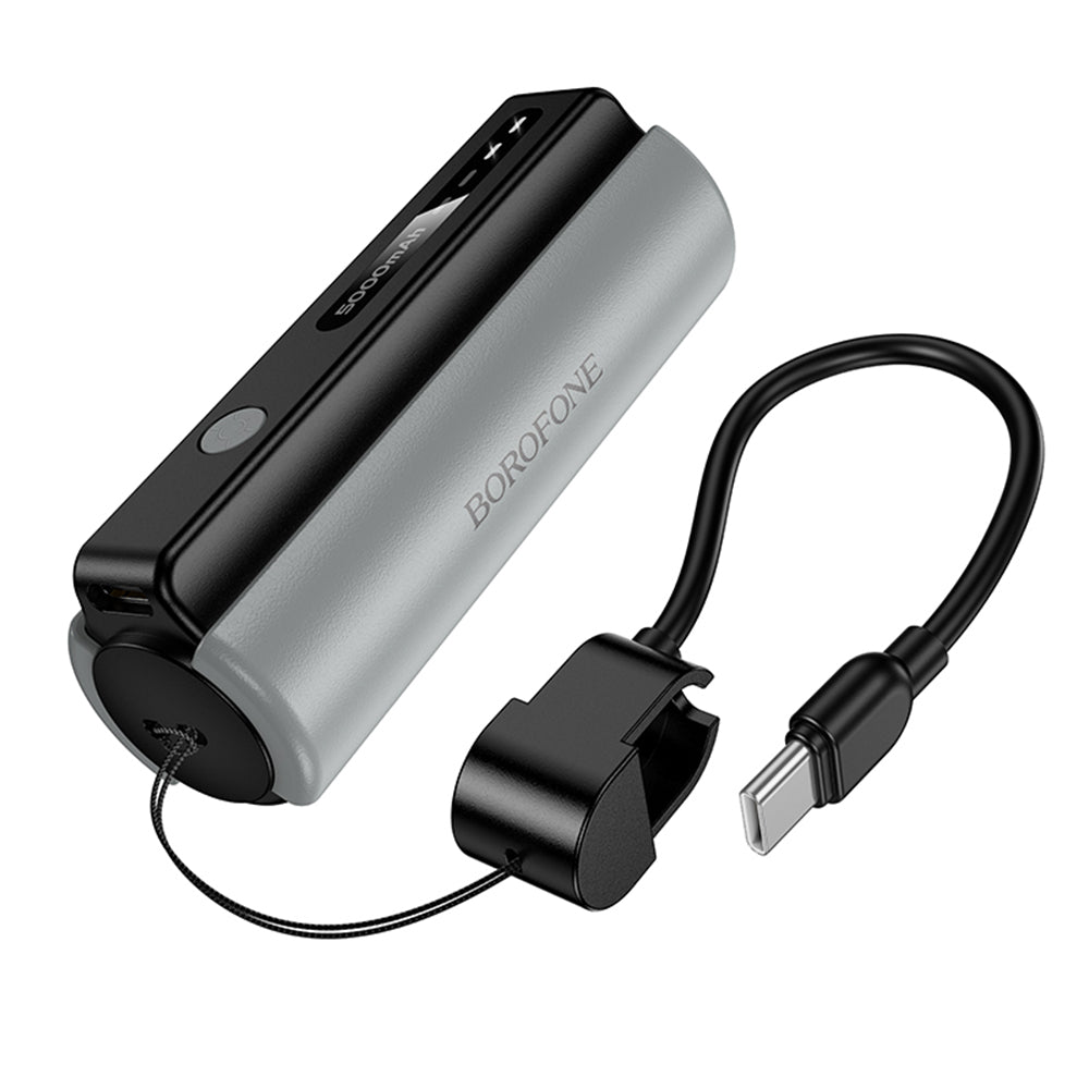 Borofone BJ87 Star Extern Batteri, 5000mAh, 10W, 1 x USB-C, Grå