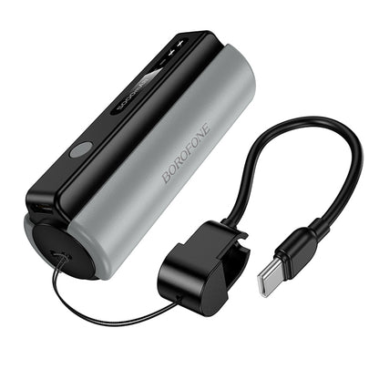 Borofone BJ87 Star Extern Batteri, 5000mAh, 10W, 1 x USB-C, Grå
