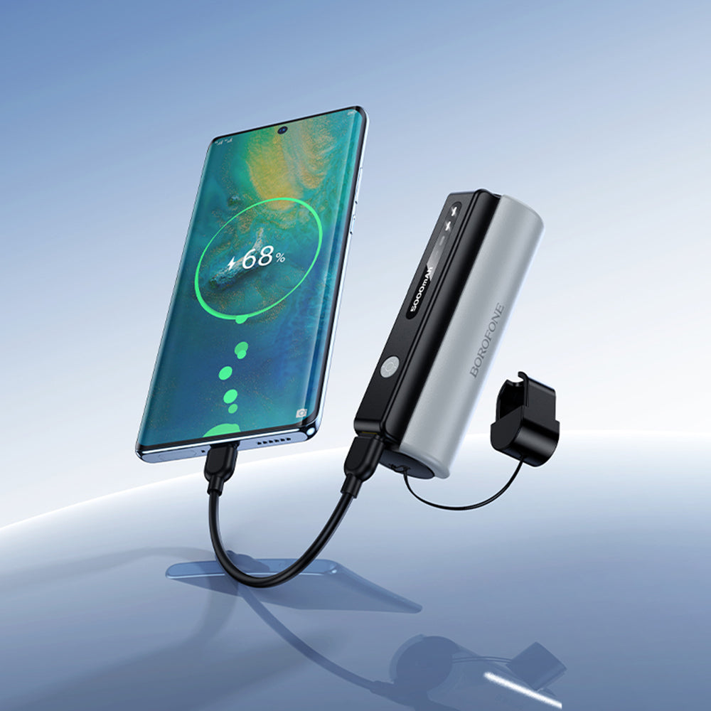Borofone BJ87 Star Extern Batteri, 5000mAh, 10W, 1 x USB-C, Grå