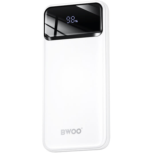 Extern batteri BWOO BO-P34, 10000mAh, 22,5W, QC + PD, 1 x USB-C - 2 x USB-A, Vit