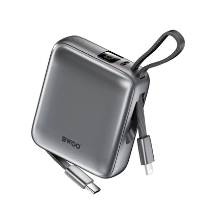 Extern batteri BWOO BO-P74, 10000mAh, 22.5W, PD, 1 x Lightning - 2 x USB-C, Svart
