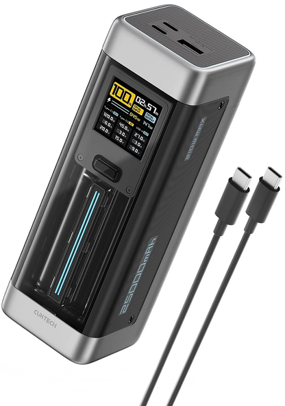 Extern batteri Cuktech, 25000mAh, 210W, QC + PD, 1 x USB-A - 2 x USB-C, Svart CUK00P23GLBK