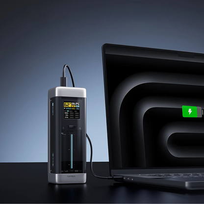 Extern batteri Cuktech, 25000mAh, 210W, QC + PD, 1 x USB-A - 2 x USB-C, Svart CUK00P23GLBK