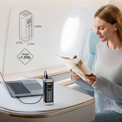 Extern batteri Cuktech, 25000mAh, 210W, QC + PD, 1 x USB-A - 2 x USB-C, Svart CUK00P23GLBK
