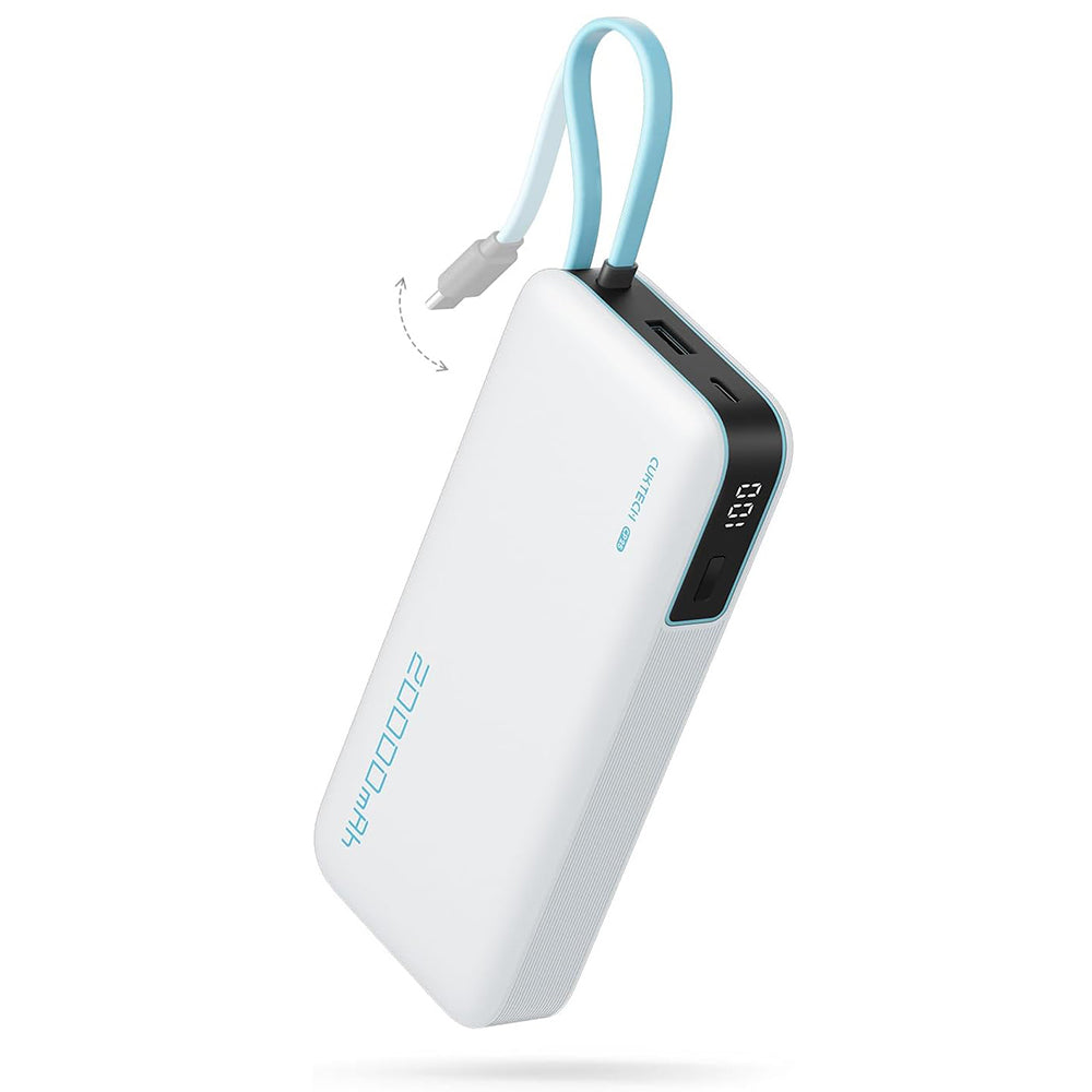 Extern batteri Cuktech LPB200N, 20000mAh, 45W, QC + PD, 1 x USB-A - 2 x USB-C, Vit CUKP200NGLLG