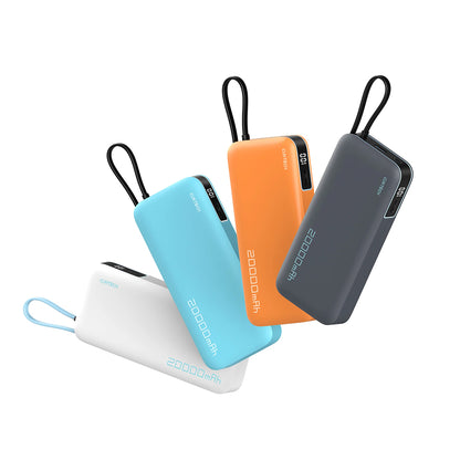 Extern batteri Cuktech LPB200N, 20000mAh, 45W, QC + PD, 1 x USB-A - 2 x USB-C, Vit CUKP200NGLLG
