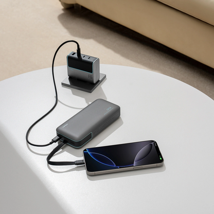 Extern batteri Cuktech LPB200N, 20000mAh, 40W, QC + PD, 1 x USB-A - 2 x USB-C, Svart
