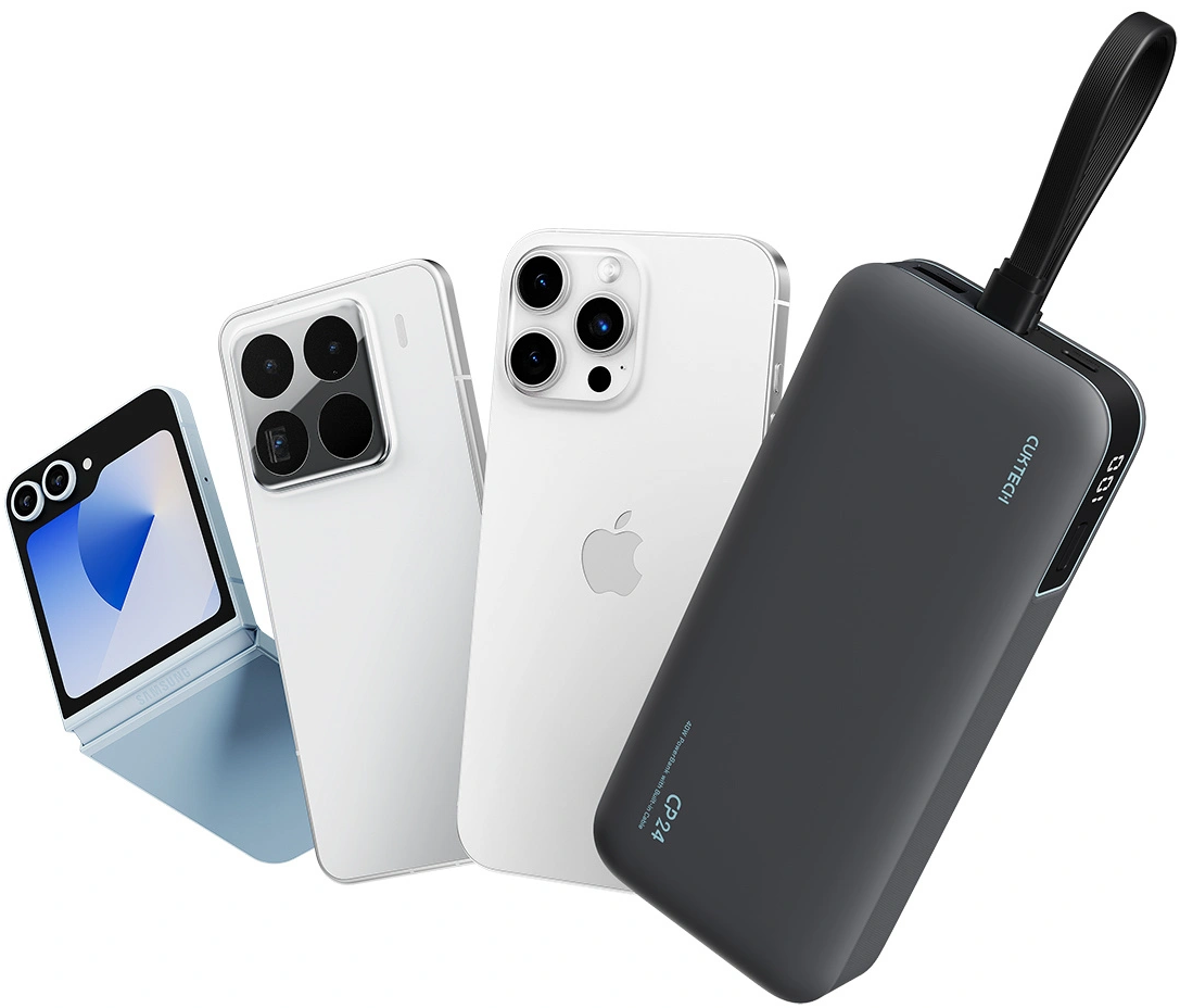 Extern batteri Cuktech LPB200N, 20000mAh, 40W, QC + PD, 1 x USB-A - 2 x USB-C, Svart