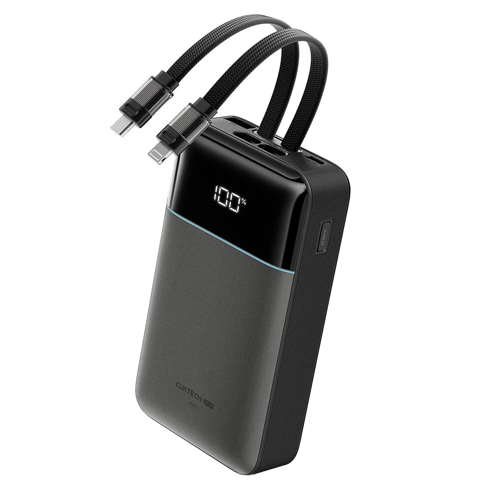Extern batteri Cuktech LPB200NL, 20000mAh, 40W, QC + PD, 1 x Lightning - 1 x USB-A - 2 x USB-C, Grå CKB200NLGLGY