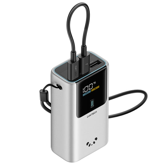 Extern batteri Cuktech PB1055, 10000mAh, 55W, QC + PD, 1 x USB-A - 2 x USB-C, Grå CKPB1055GBTG