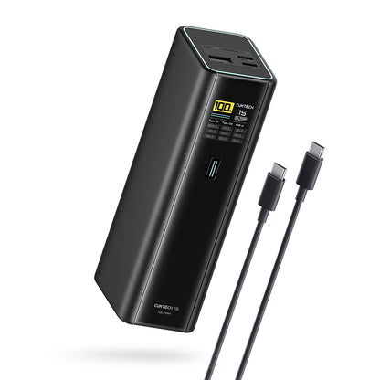 Cuktech PB200U powerbank, 20 000 mAh, 210 W, QC + PD, 1 x USB-A – 2 x USB-C, vit CKPB200UGLGR
