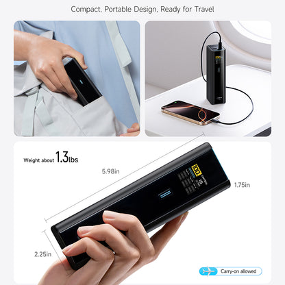 Cuktech PB200U powerbank, 20 000 mAh, 210 W, QC + PD, 1 x USB-A – 2 x USB-C, vit CKPB200UGLGR
