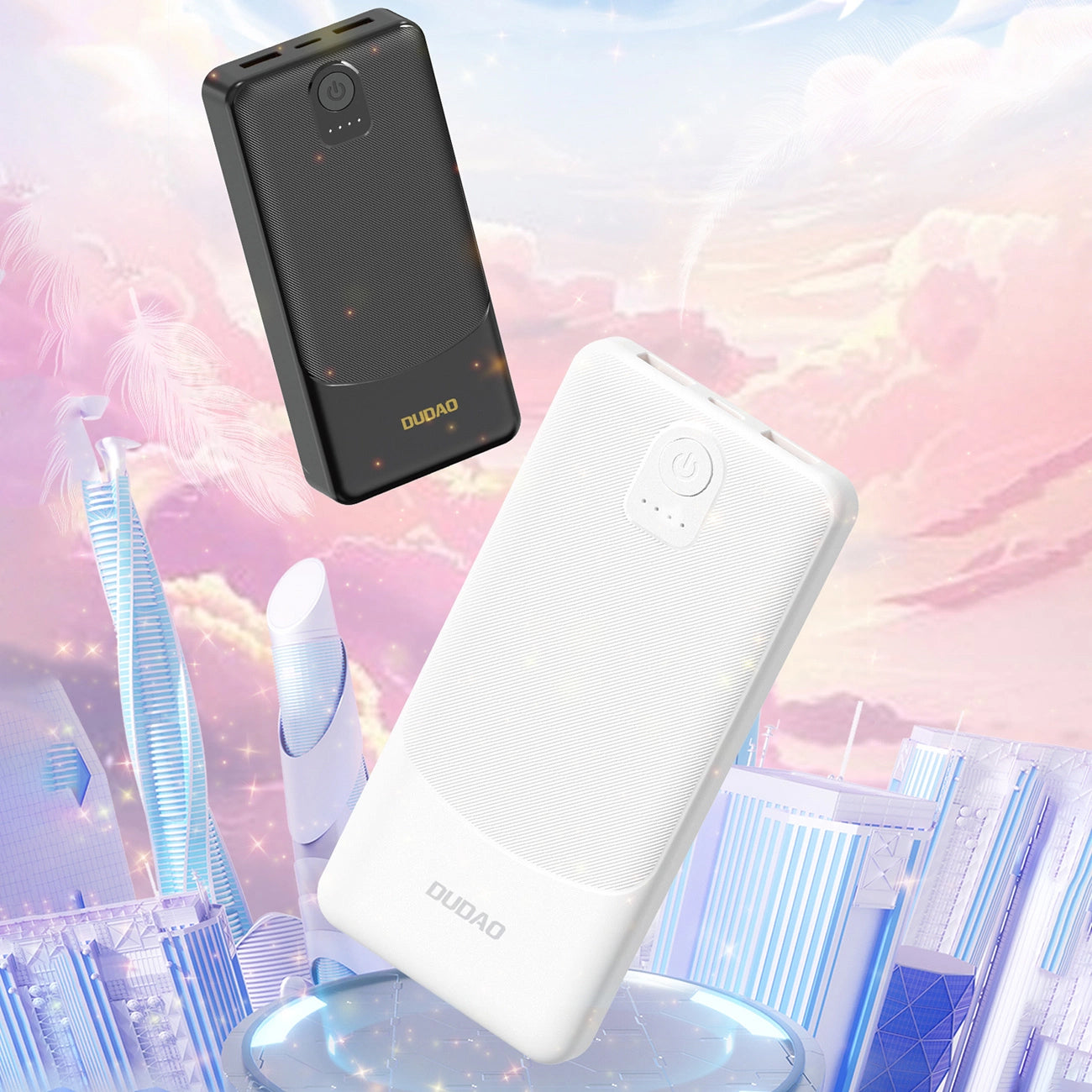Extern batteri Dudao K10, 10000mAh, 12W, 2 x USB-A, Svart