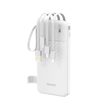Extern batteri Dudao K11, 10000mAh, 10W, 1 x Lightning - 1 x microUSB - 1 x USB-A - 1 x USB-C, Vit