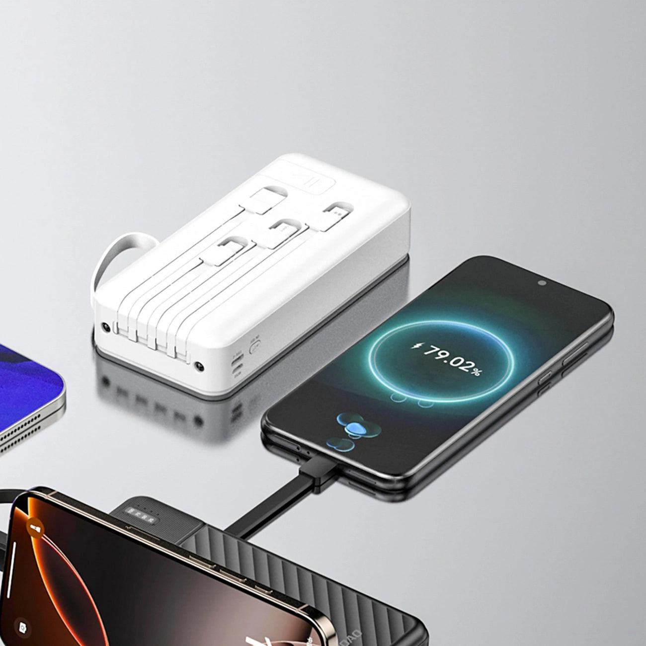 Extern batteri Dudao K11 Pro, 20000mAh, 10W, 1 x Lightning - 1 x microUSB - 1 x USB-A - 1 x USB-C, Vit