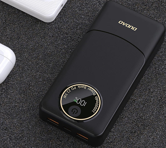 Extern batteri Dudao K12Pro, 20000mAh, 22.5W, QC + PD, 1 x USB-C - 2 x USB-A, Svart