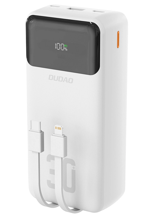 Extern batteri Dudao K15MAX, 30000mAh, 22.5W, QC + PD, 1 x USB-A - 2 x Lightning - 2 x USB-C, Vit