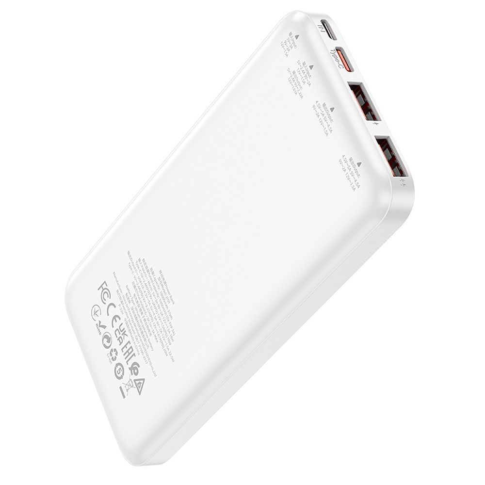Extern batteri HOCO J101, 10000mAh, 22.5W, QC + PD, 1 x USB-C - 2 x USB-A, Vit
