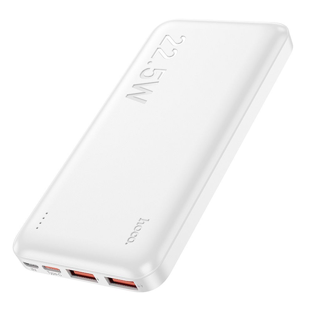 Extern batteri HOCO J101, 10000mAh, 22.5W, QC + PD, 1 x USB-C - 2 x USB-A, Vit