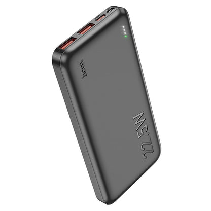 External Battery HOCO J101, 10000mAh, 22.5W, QC + PD, 1 x USB-C - 2 x USB-A, Black