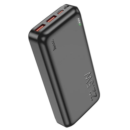 Extern batteri HOCO J101A, 20000mAh, 22,5W, QC + PD, 1 x USB-C - 2 x USB-A, Svart