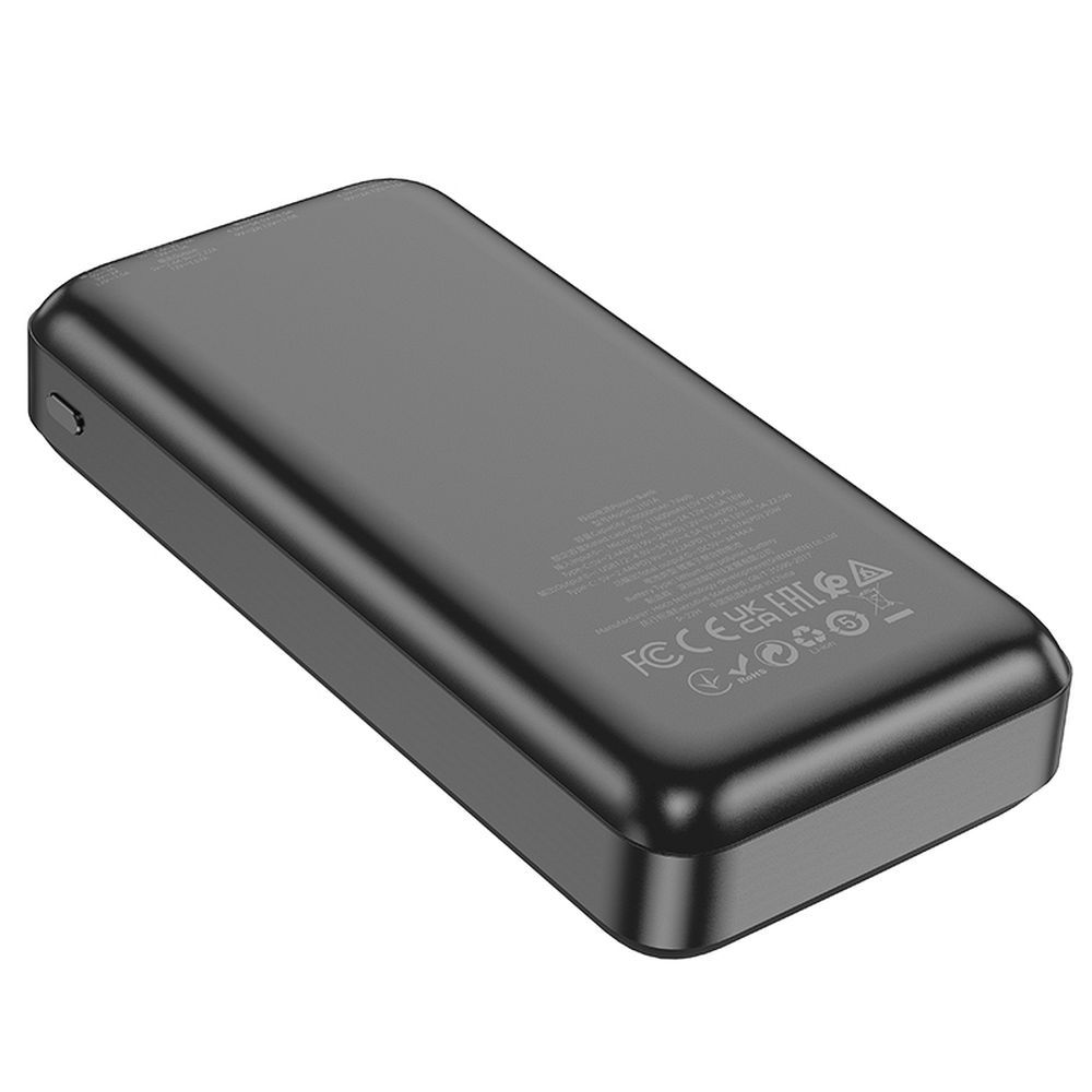 Extern batteri HOCO J101A, 20000mAh, 22,5W, QC + PD, 1 x USB-C - 2 x USB-A, Svart