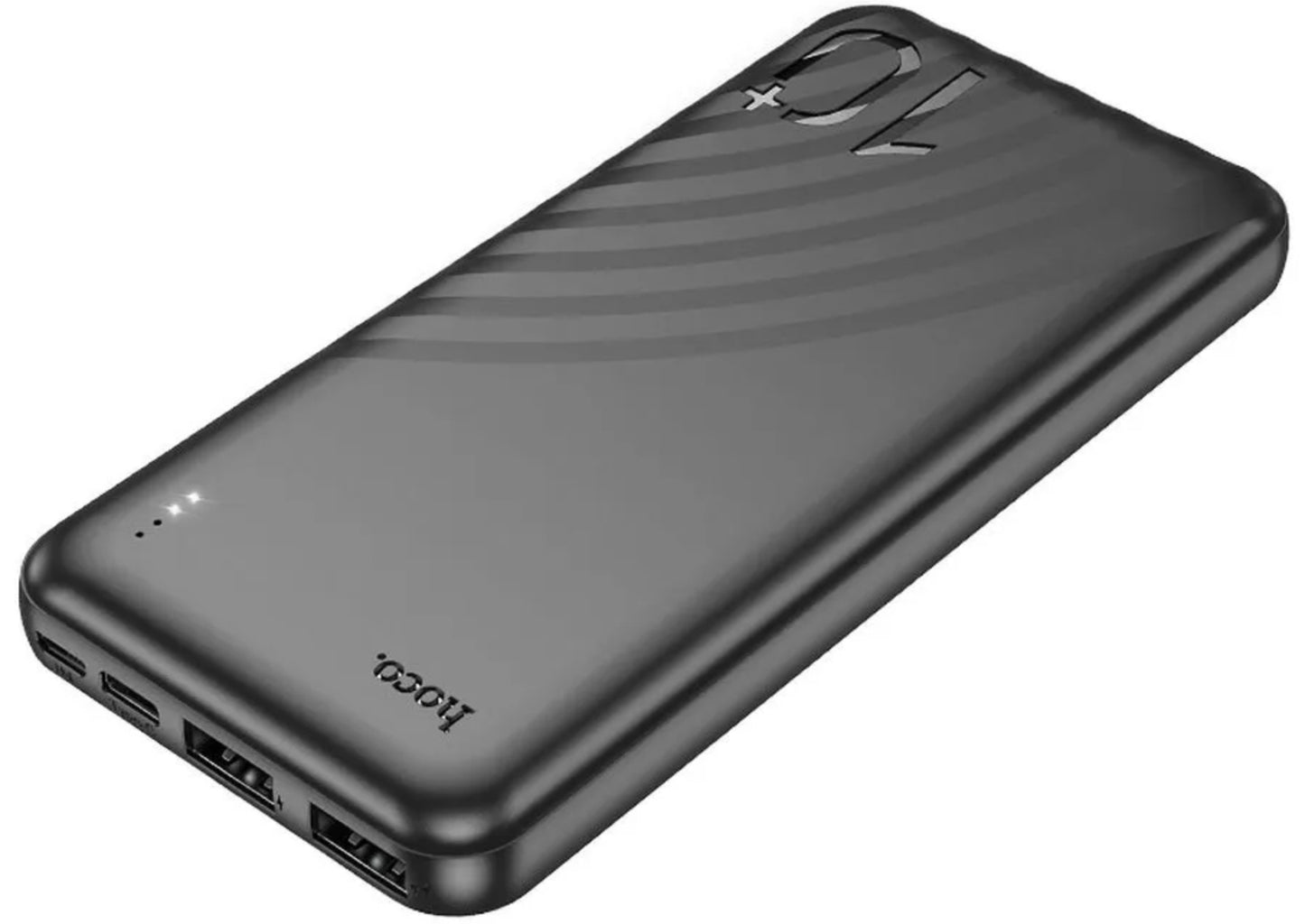 HOCO J123 External Battery, 10000mAh, 10W, 2 x USB-A, Black