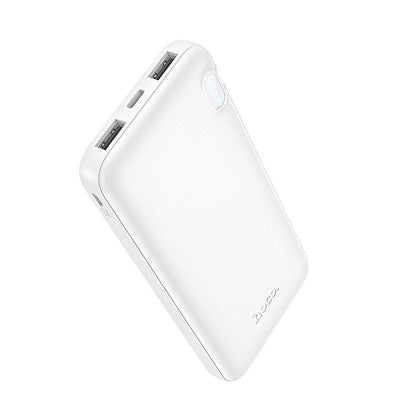 Extern batteri HOCO J128, 10000mAh, 10W, 2 x USB-A, Vit