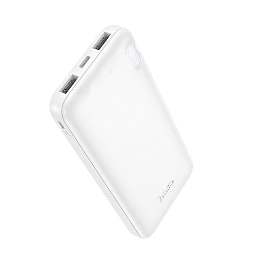Extern batteri HOCO J128, 10000mAh, 10W, 2 x USB-A, Vit