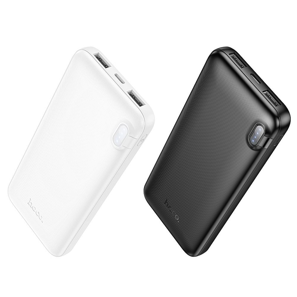 Extern batteri HOCO J128, 10000mAh, 10W, 2 x USB-A, Vit
