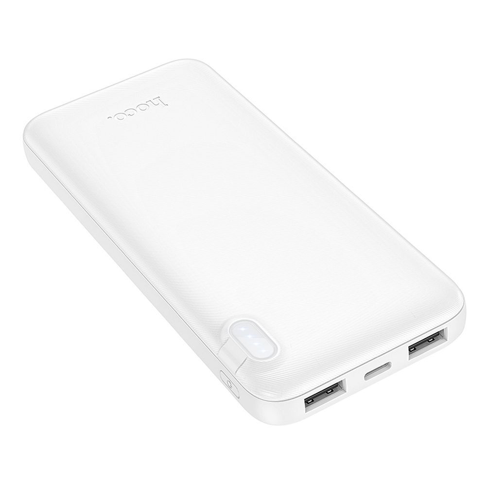 Extern batteri HOCO J128, 10000mAh, 10W, 2 x USB-A, Vit