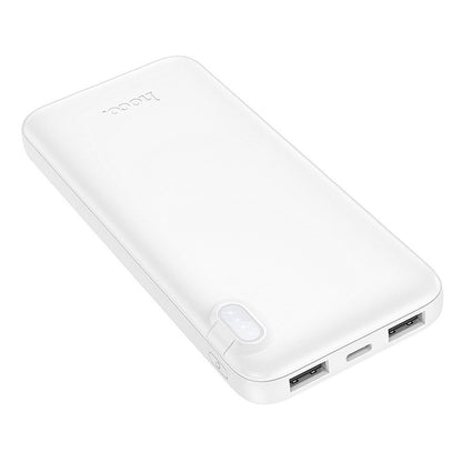 Extern batteri HOCO J128, 10000mAh, 10W, 2 x USB-A, Vit