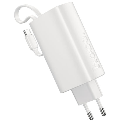 HOCO J148 2-i-1 powerbank, 5000 mAh, 20 W, PD, 2 x USB-C, vit