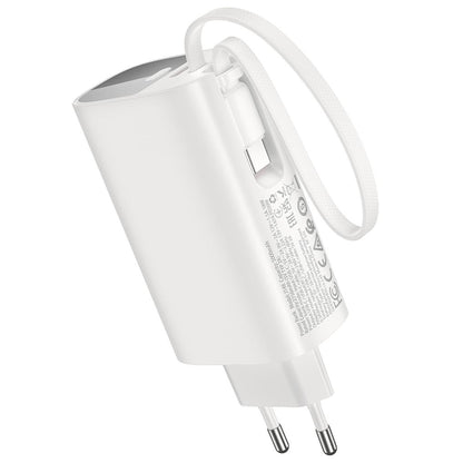 HOCO J148 2-i-1 powerbank, 5000 mAh, 20 W, PD, 2 x USB-C, vit
