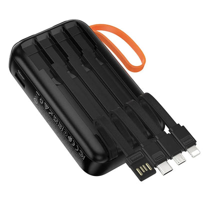 Extern batteri HOCO J151, 10000mAh, 10W, 1 x Lightning - 1 x microUSB - 1 x USB-A - 1 x USB-C, Svart
