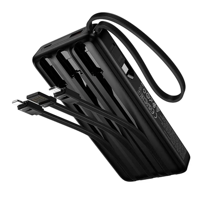 Extern batteri HOCO J156 Founder, 10000mAh, 22,5W, QC + PD, 1 x Lightning - 1 x microUSB - 1 x USB-A - 2 x USB-C, Svart