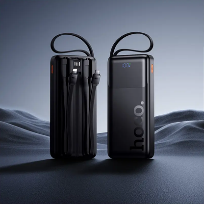 Extern batteri HOCO J156 Founder, 10000mAh, 22,5W, QC + PD, 1 x Lightning - 1 x microUSB - 1 x USB-A - 2 x USB-C, Svart