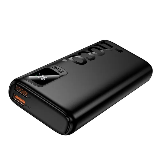 Extern batteri HOCO J158 Pro, 10000mAh, 22,5W, QC + PD, 1 x USB-C - 2 x USB-A, Svart