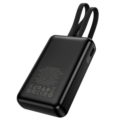 Extern batteri HOCO J162, 10000mAh, 22,5W, QC + PD, 1 x Lightning - 1 x USB-A - 2 x USB-C, Svart
