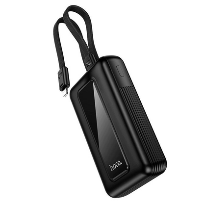 Extern batteri HOCO J162, 10000mAh, 22,5W, QC + PD, 1 x Lightning - 1 x USB-A - 2 x USB-C, Svart