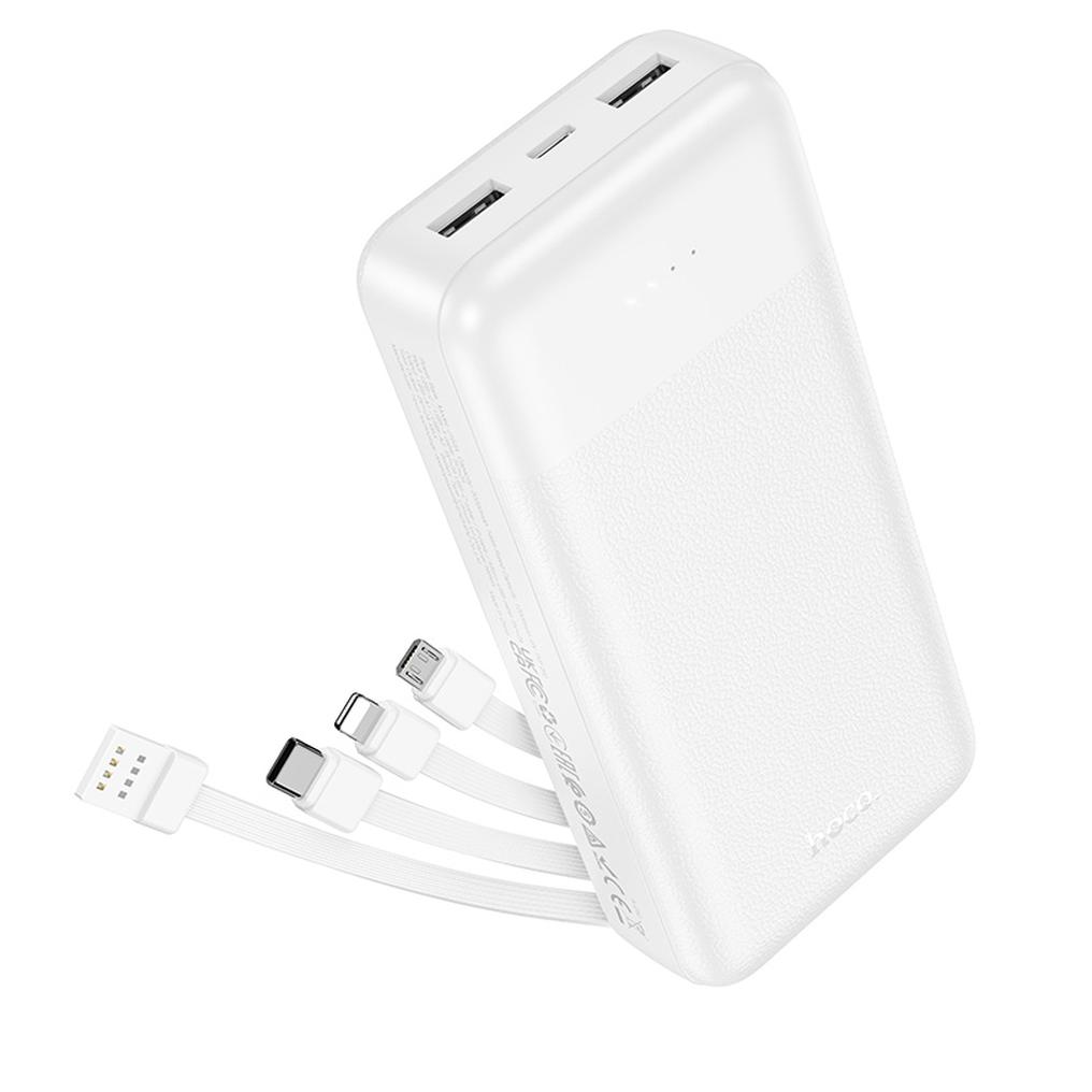 HOCO J163A powerbank, 20 000 mAh, 10 W, 1 x Lightning – 1 x microUSB – 1 x USB-C – 2 x USB-A, vit